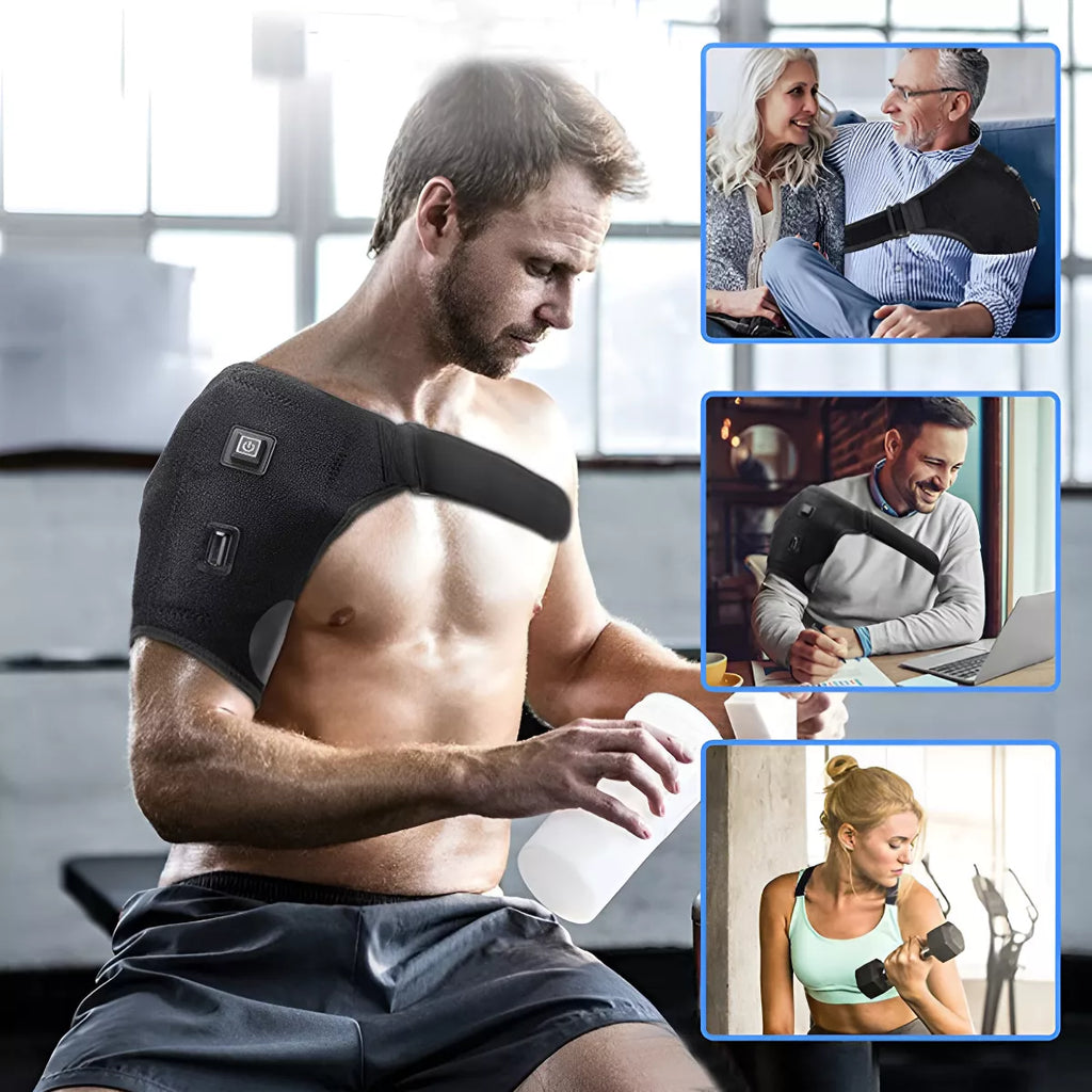 combo calentador hombrera+parche masaje